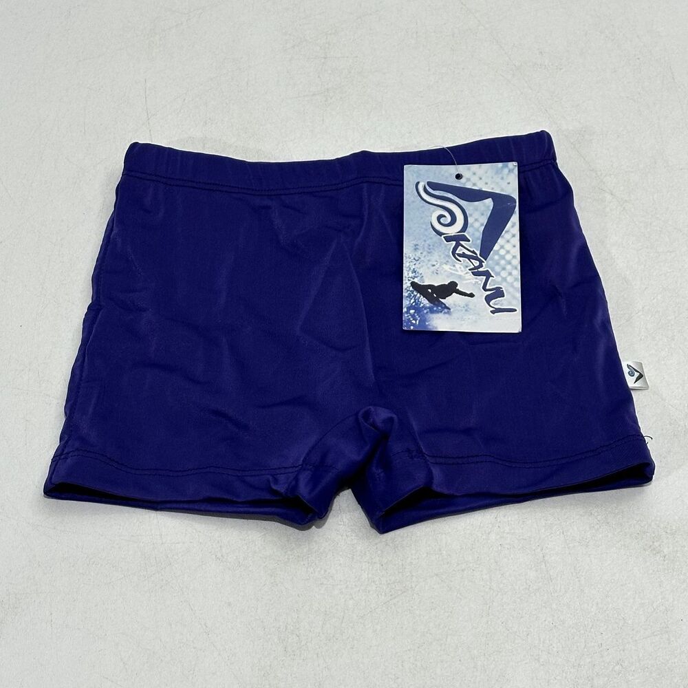Kanu Girls' Swim Shorts Purple Elastic Waistband Stretch Fabric, Size 10